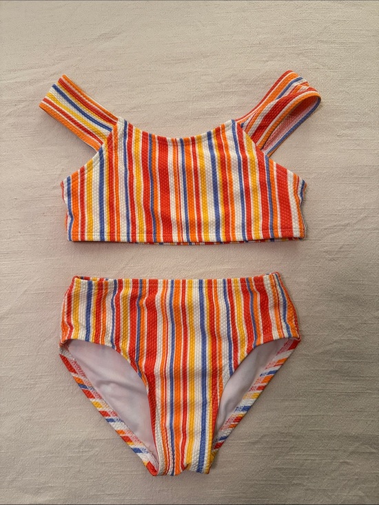 wonder nation Other - Multi Stripe Ribbed Two-Piece Girls Bikini